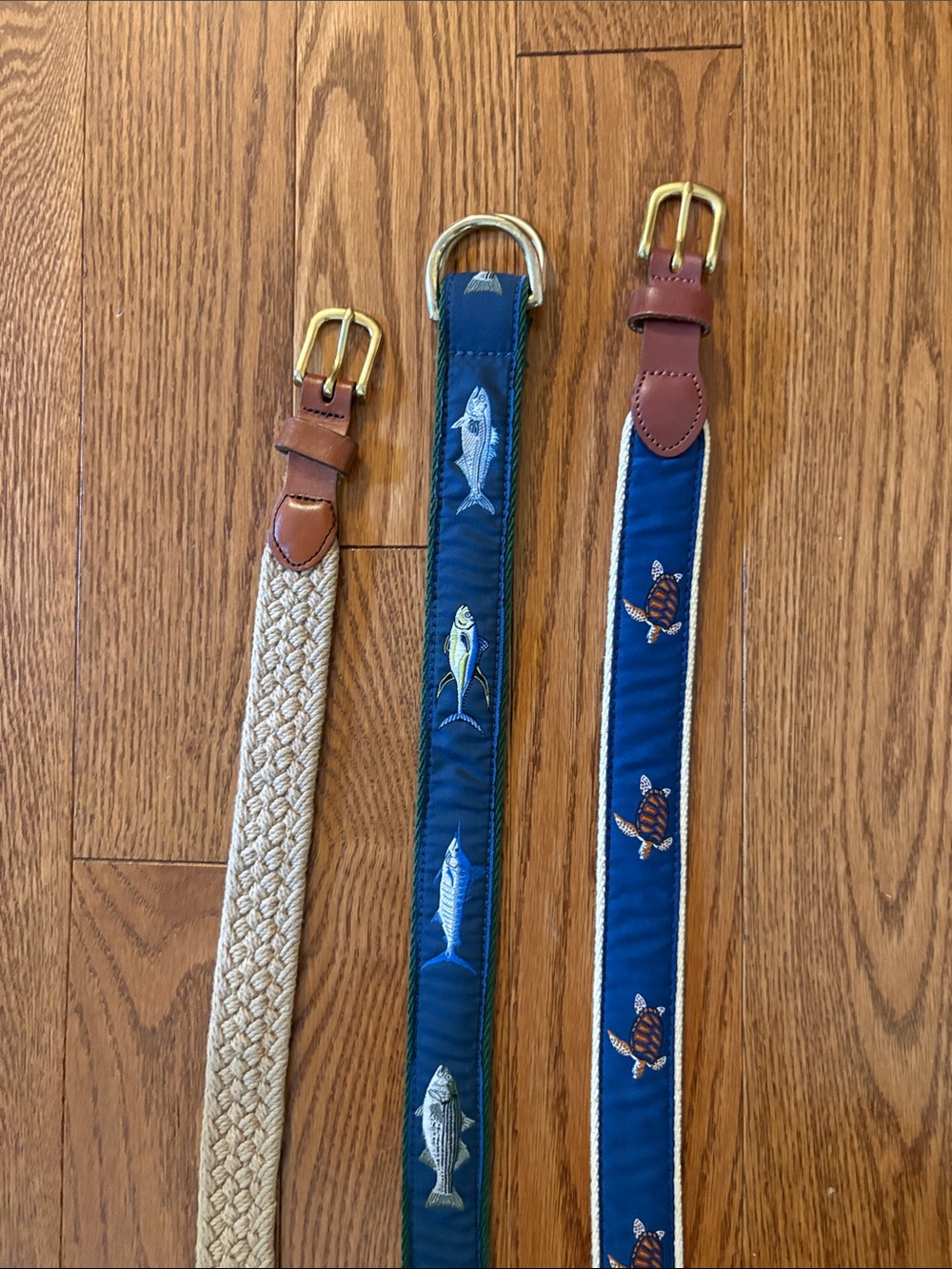 Set of 3 Boys Leather Man Ltd Belts - Nautical Themed